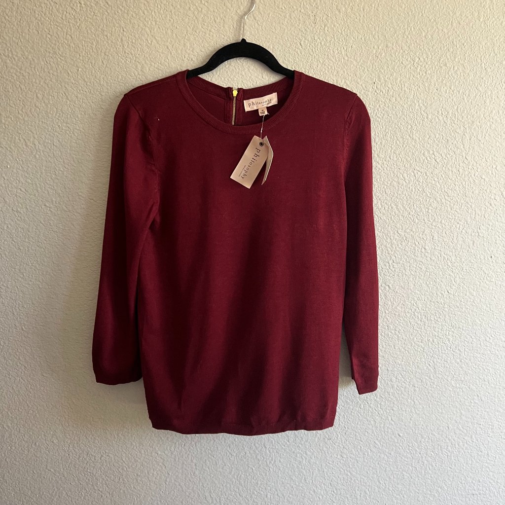 Brand New Philosophy Cranberry Sweater
